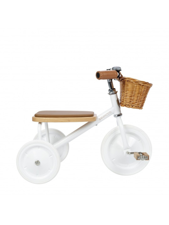 Trike con manico di spinta rimovibile bianco - Banwood