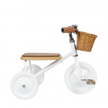 Trike con manico di spinta rimovibile bianco - Banwood