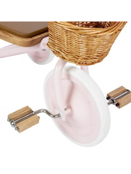 Trike con manico di spinta rimovibile rosa - Banwood