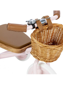 Trike con manico di spinta rimovibile rosa - Banwood