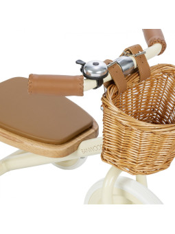 Trike con manico di spinta rimovibile crema - Banwood