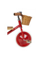 Triciclo con manico di spinta rimovibile rosso - Banwood