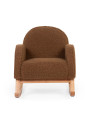 Sedia a dondolo per bambini marrone in tessuto teddy - Childhome