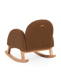 Sedia a dondolo per bambini marrone in tessuto teddy - Childhome