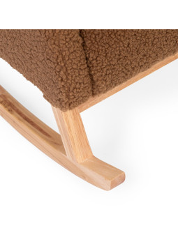 Sedia a dondolo per bambini marrone in tessuto teddy - Childhome