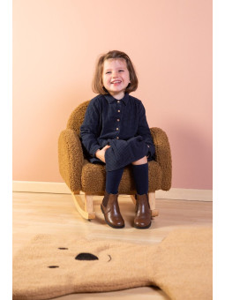 Sedia a dondolo per bambini marrone in tessuto teddy - Childhome