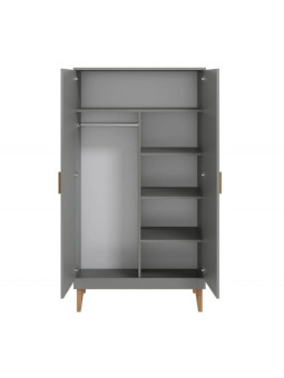 2-Door Wardrobe Kubi grey - Kocot Kids