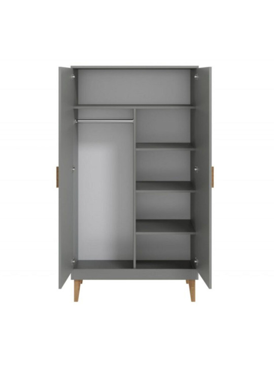 2-Door Wardrobe Kubi grey - Kocot Kids