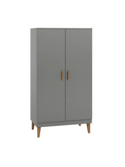2-Door Wardrobe Kubi grey - Kocot Kids