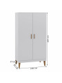 2-Door Wardrobe Kubi white - Kocot Kids