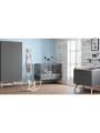 Complete 3-piece Children's Bedroom with Wardrobe, Chest of Drawers and Cot 70x140 in dark grey wooden Nature collection by Vox