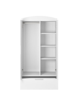 Guardaroba armadio bimbi per la cameretta dei bambini in legno bianco collezione Classic by Kocot Kids