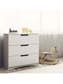 Cassettiera 3 cassetti per bimbi per la cameretta dei bambini in legno bianco collezione Classic by Kocot Kids