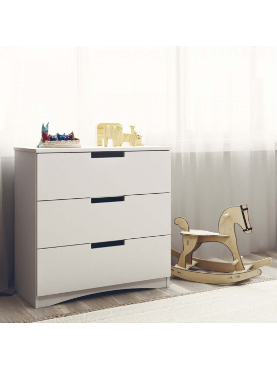 Cassettiera 3 cassetti per bimbi per la cameretta dei bambini in legno bianco collezione Classic by Kocot Kids
