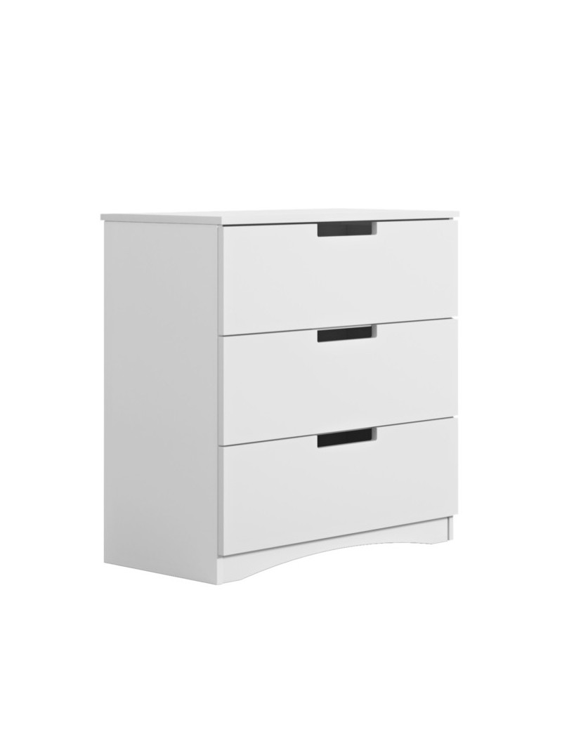 Cassettiera 3 cassetti per bimbi per la cameretta dei bambini in legno bianco collezione Classic by Kocot Kids