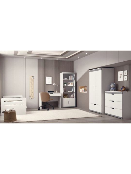Armadio 2 ante per la cameretta dei Bambin in MDF Bianco con cassettone serie Tomi - by Kocot Kids