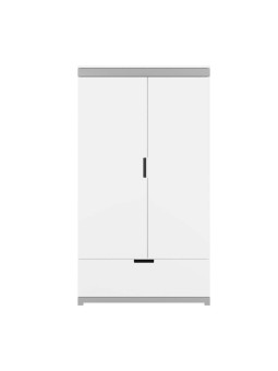 2-doors wardrobe for the Children's Bedroom in white MDF with drawer by Kocot Kids
