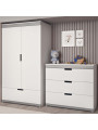 Cassettiera 3 cassetti per bimbi per la cameretta dei bambini in legno bianco collezione Tomi by Kocot Kids