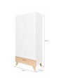 Armadio guardaroba per la cameretta dei Bambin in MDF Bianco Hoppa - by BellAmy