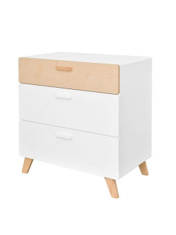 Cassettiera Comò con fasciatoio per la cameretta dei Bambin in MDF Bianco Hoppa - by BellAmy