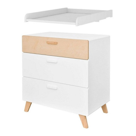 Cassettiera Comò con fasciatoio per la cameretta dei Bambin in MDF Bianco Hoppa - by BellAmy