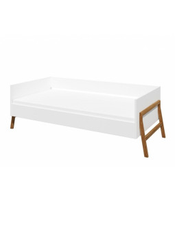 Lettino 80x18ì60 cm per la cameretta dei Bambini in legno bianco e rovere Lotta by BellAmy