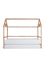 Lettino a forma di casetta 90x200 cm per la cameretta dei Bambini in legno bianco e rovere Lotta by BellAmy