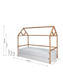 Lettino a forma di casetta 90x200 cm per la cameretta dei Bambini in legno bianco e rovere Lotta by BellAmy