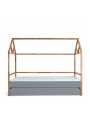 Lettino a forma di casetta 90x200 cm per la cameretta dei Bambini in legno grigio e rovere Lotta by BellAmy