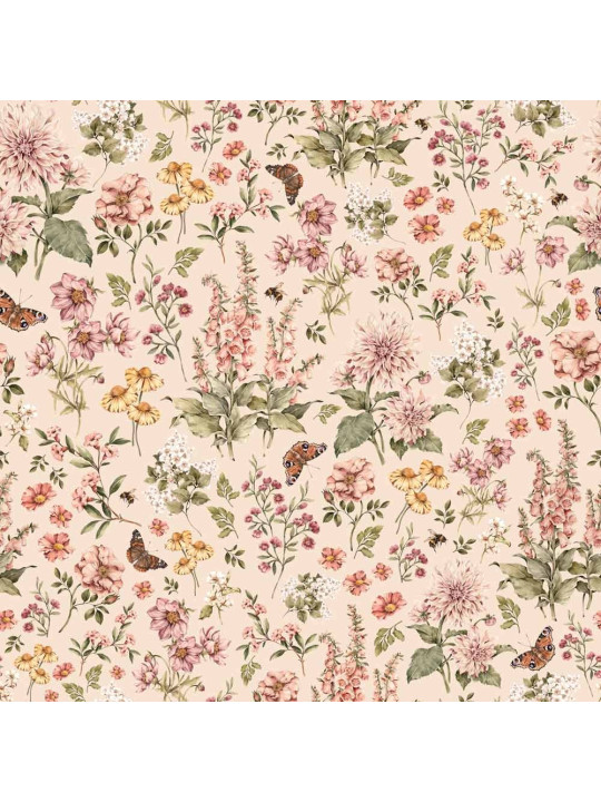 Carta da Parati Tappezzeria per Cameretta dei Bambini Floral countryside by Dekornik