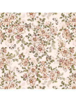 Carta da Parati Tappezzeria per Cameretta dei Bambini Roses with Butterflies by Dekornik