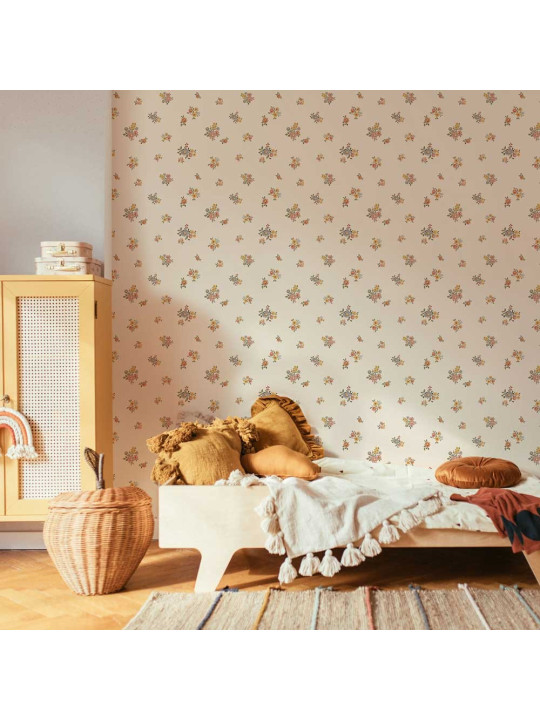 Wallpaper for Children's Room Flowers minimini Light by Dekornik
