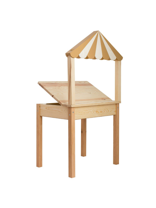 Scrivania a forma di tenda da circo in Legno naturale e marrone caramello per Cameretta dei Bambini