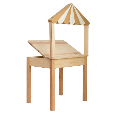 Scrivania a forma di tenda da circo in Legno naturale e marrone caramello per Cameretta dei Bambini