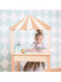 Scrivania a forma di tenda da circo in Legno naturale e marrone caramello per Cameretta dei Bambini