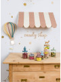 Decorative pastry curtain for children's bedroom to hang on the wall in dusty rose and cream