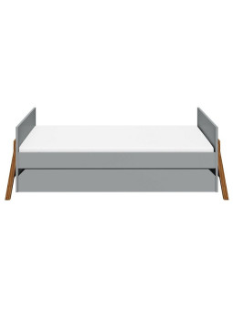 Culla evolutiva trasformabile in Lettino 80x140 cm per la cameretta dei Bambini in legno grigio e rovere Lotta by BellAmy