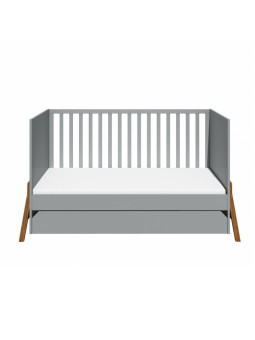 Culla evolutiva trasformabile in Lettino 80x140 cm per la cameretta dei Bambini in legno grigio e rovere Lotta by BellAmy