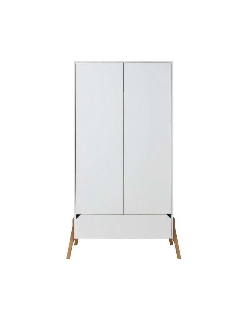 Armadio a 2 ante per la cameretta dei Bambini in legno bianco e rovere Lotta by BellAmy