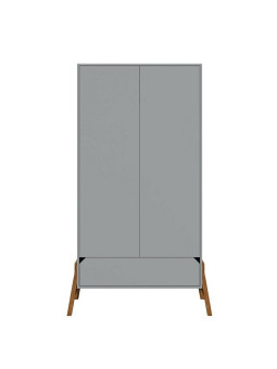 Armadio a 2 ante per la cameretta dei Bambini in legno grigio e rovere Lotta by BellAmy
