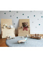 Colored wooden box for children - Wooden toy box also comfortable as a seat