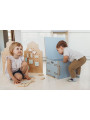 Colored wooden box for children - Wooden toy box also comfortable as a seat