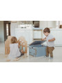 Colored wooden box for children - Wooden toy box also comfortable as a seat