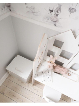 Colored wooden box for children - Wooden toy box also comfortable as a seat