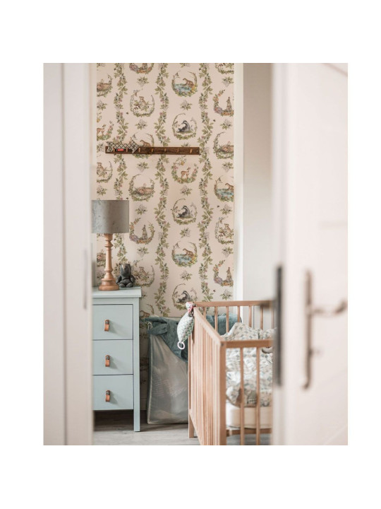 Wallpaper for Children's Bedroom Animals in the Circles by Dekornik