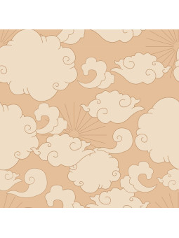 Wallpaper for Children's Bedroom Classic barocco clouds beige by Dekornik