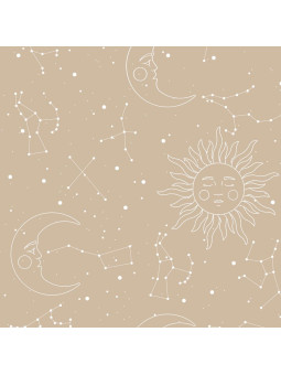 Wallpaper for Children's Bedroom Universe Big Beige Dark by Dekornik
