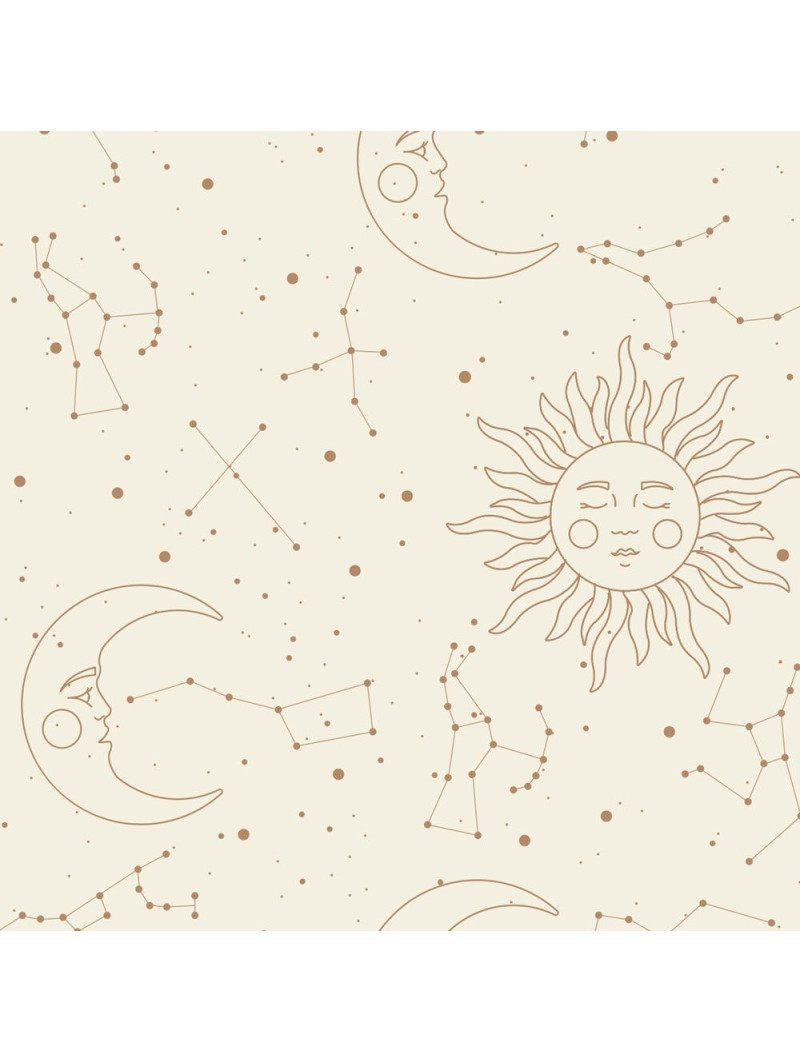 Wallpaper for Children's Bedroom Universe Big Beige Light by Dekornik