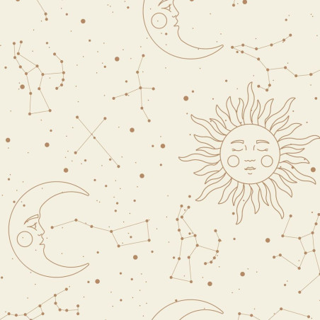 Wallpaper for Children's Bedroom Universe Big Beige Light by Dekornik