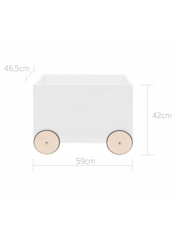 Cassetta box porta giocattoli in legno a forma di automobile con ruote e corda per il trasporto - Collezione Lotta by BellAmy